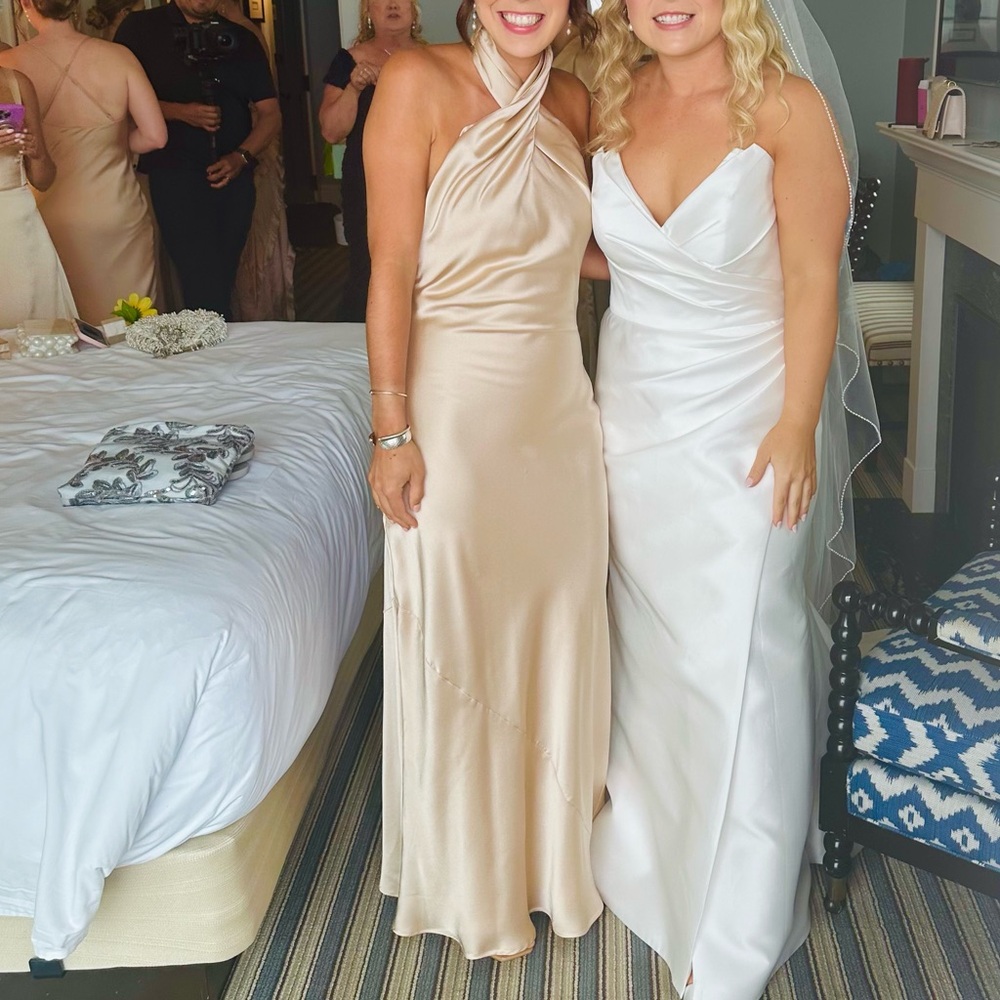 Show me your mumu champagne dress